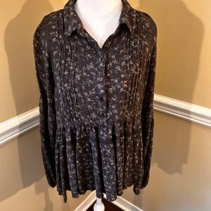 2/$30 Lucky Brand Gray Floral Babydoll